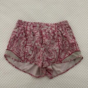 lululemon athletica Pink Floral Athletic Shorts - Hotty Hot Lined Short 4"